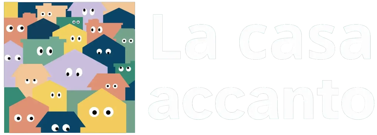 logo la casa accanto formato da tante case multicolore